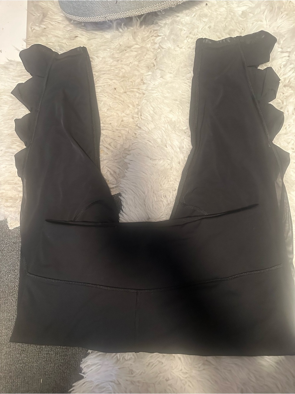 Victoria's Secret Black Sculpting Leggings with Scalloped Side Cutouts